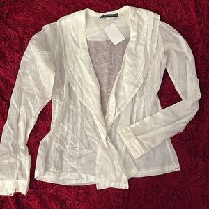 Thoroughbred White Ruffled Blouse (Size: 4)